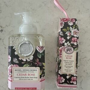 Michel Design Works Cedar Rose Foaming Hand Soap & Cream Set